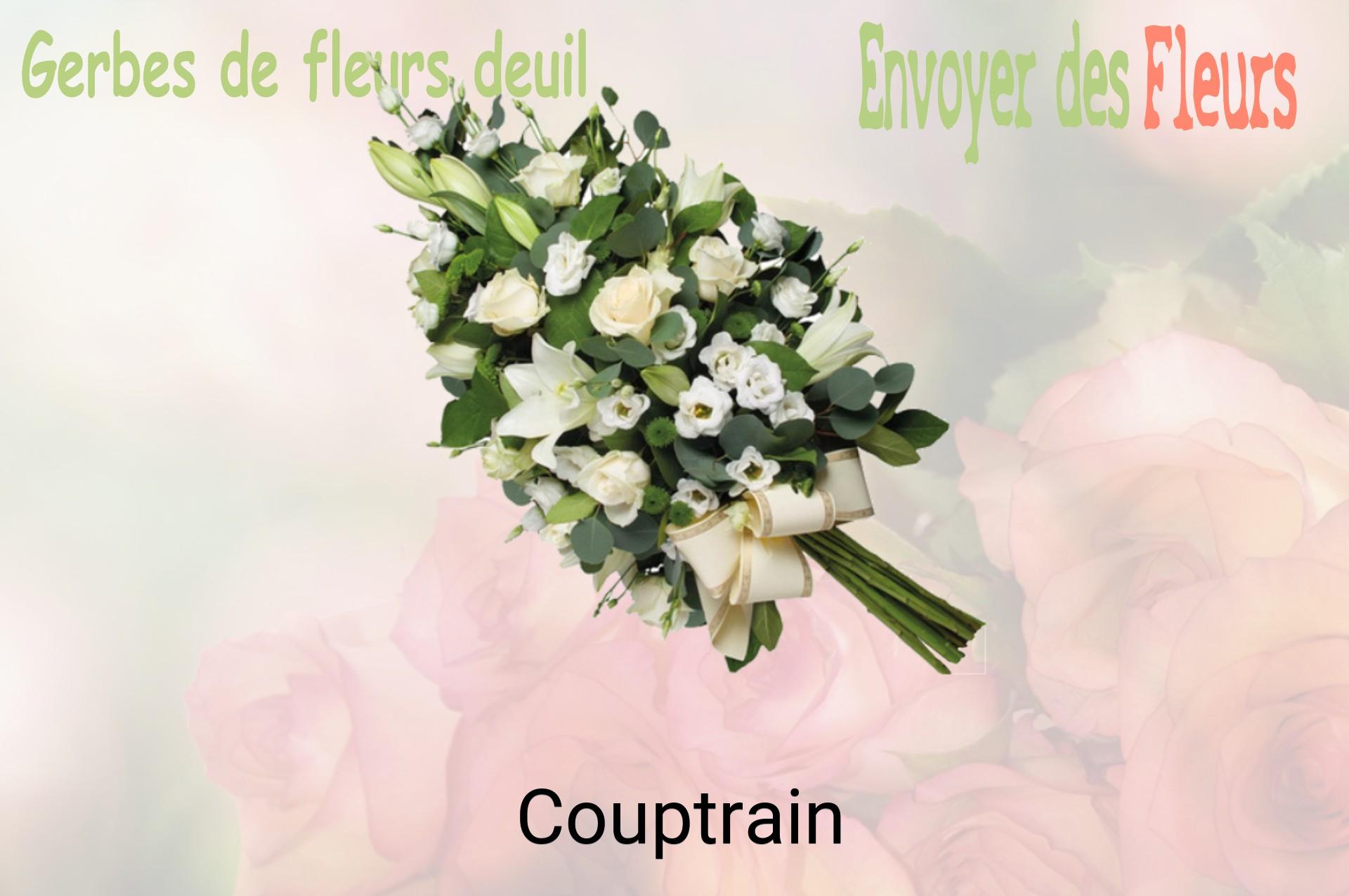 Gerbe de fleurs de deuil livrée à Couptrain